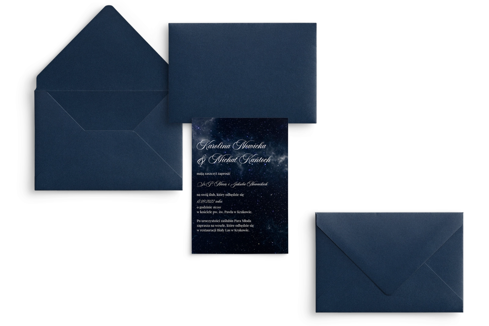 Zaproszenia ślubne Galaxy - Motyw 1