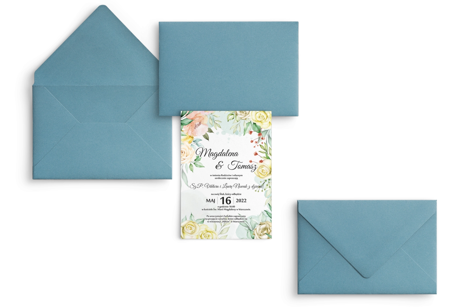 Zaproszenia ślubne Amelia- Motyw 1