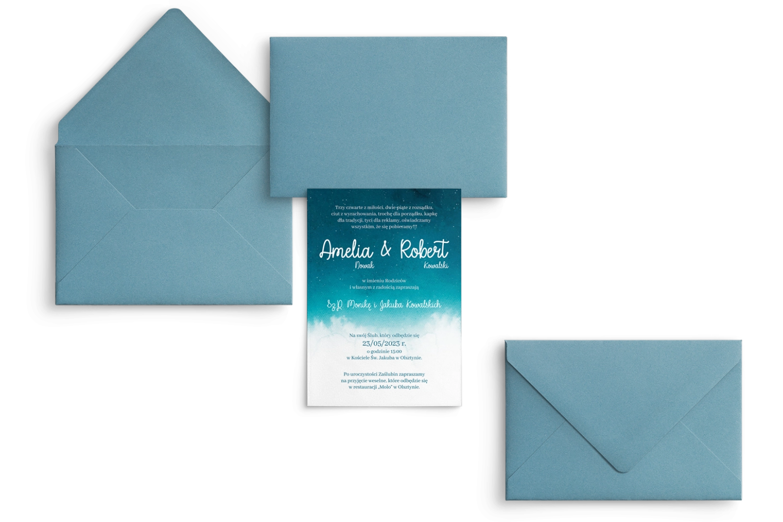 Zaproszenia ślubne Cloud -  motyw 1