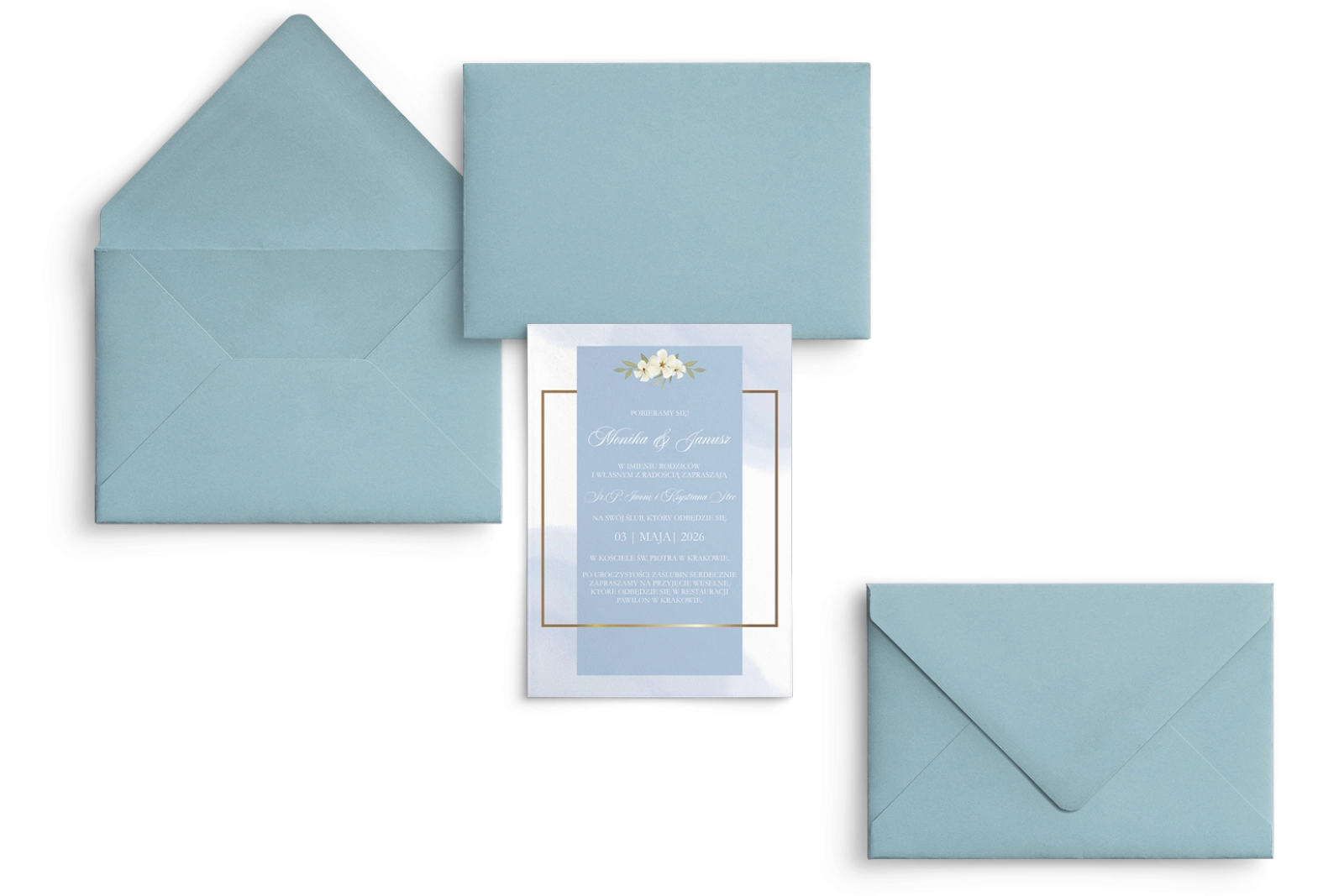 Zaproszenia ślubne Golden Square - Motyw 1