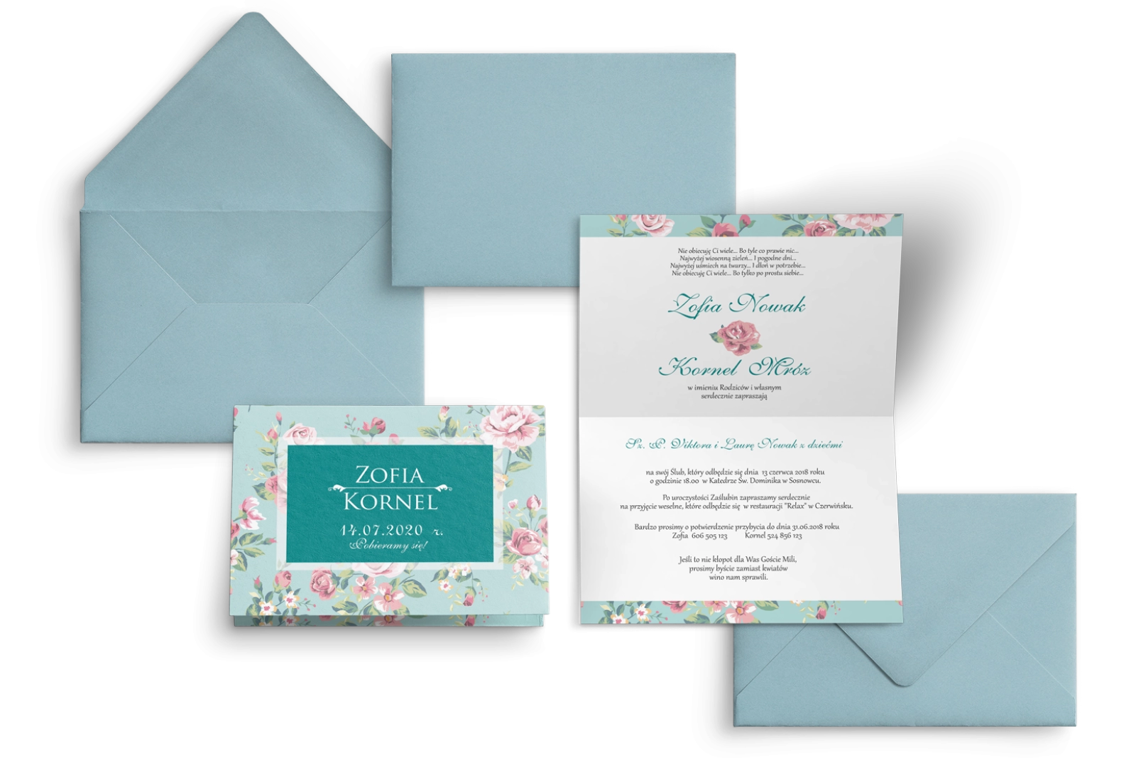 Zaproszenie ślubne Kwiatowe Pole - Motyw 1