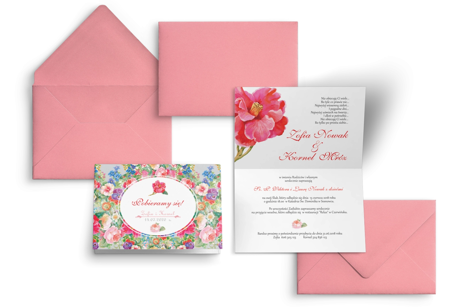 Zaproszenie ślubne Pobieramy się - Motyw 1