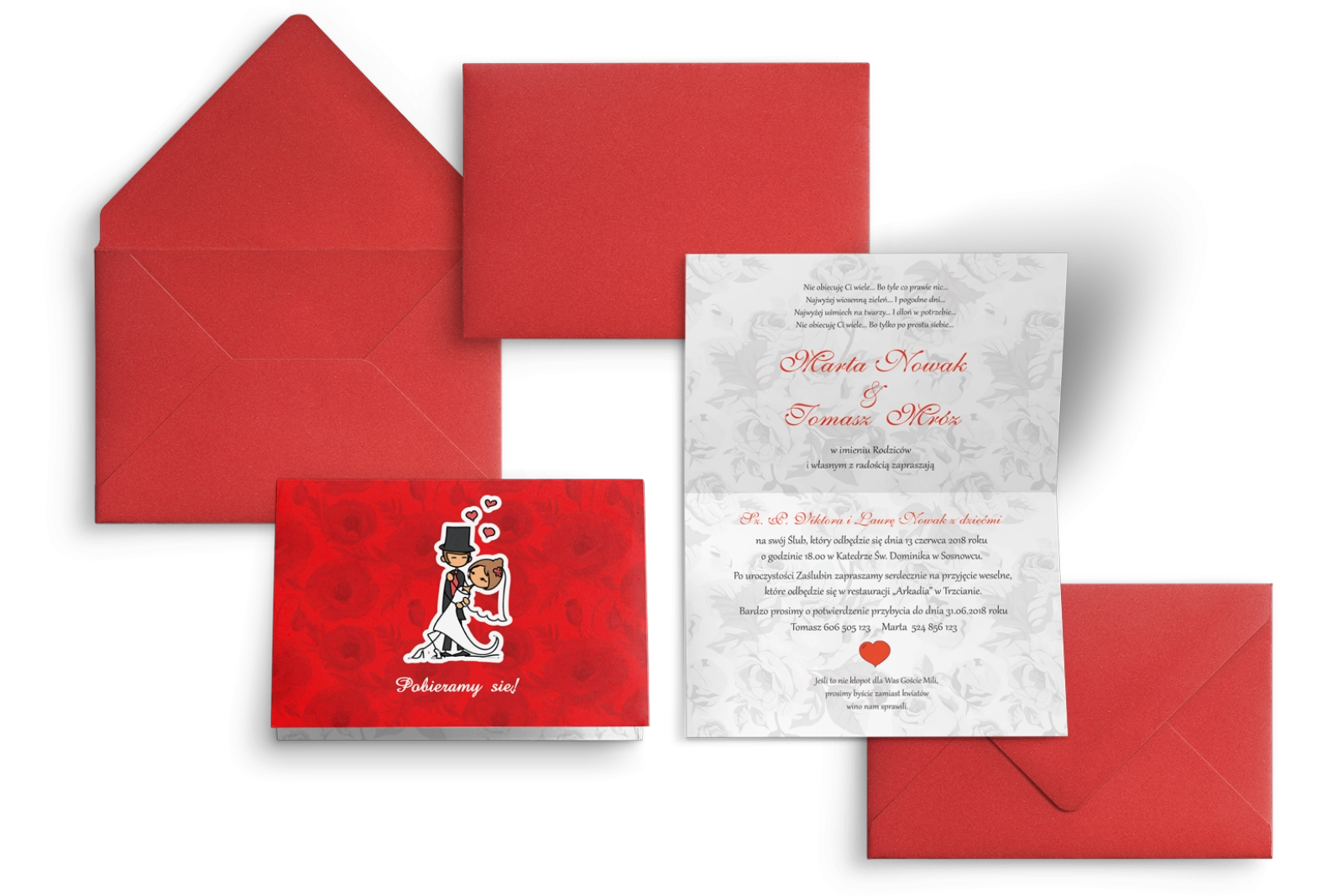 Zaproszenie ślubne Zakochani - Motyw 1