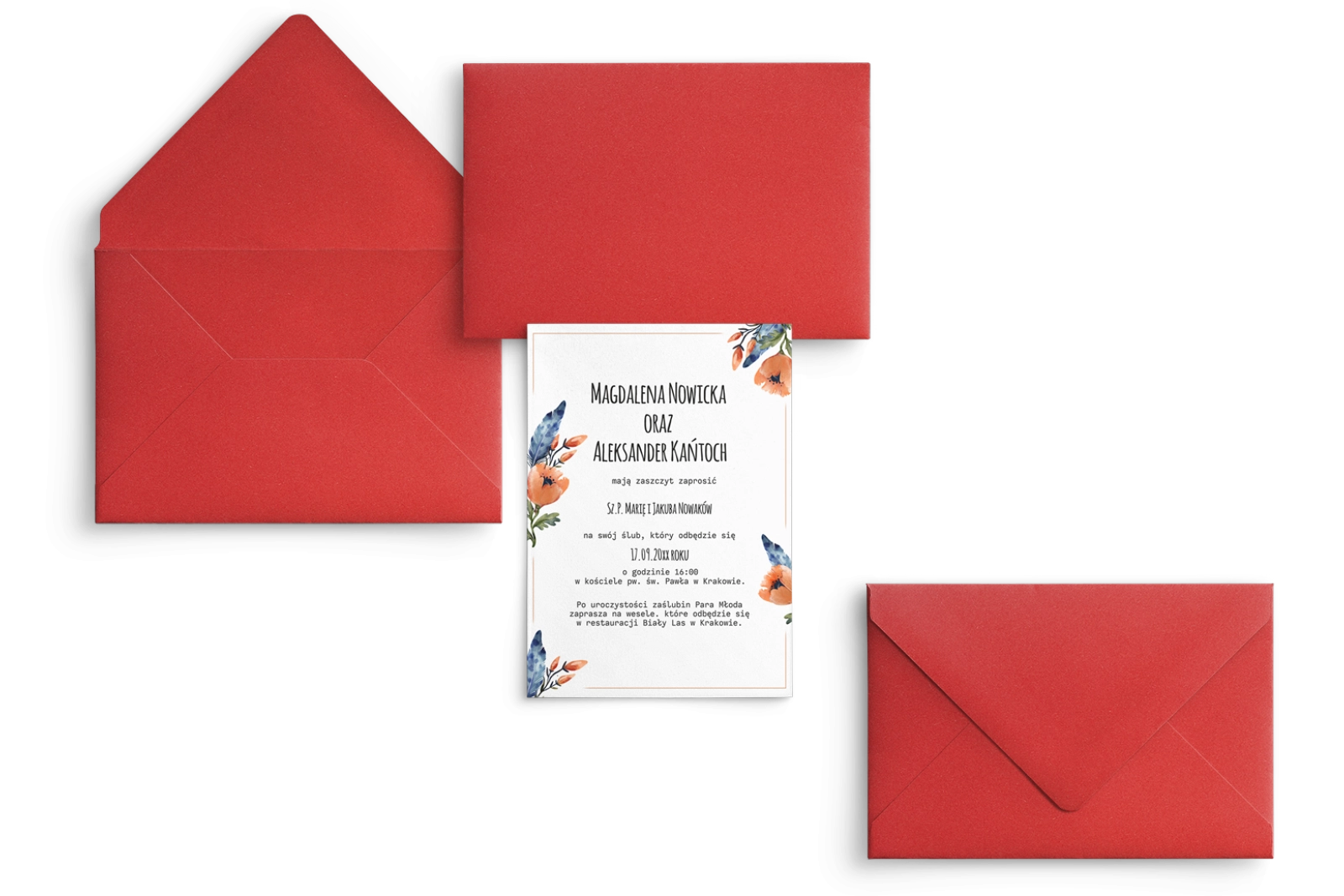 Zaproszenia ślubne Feather - Motyw 1