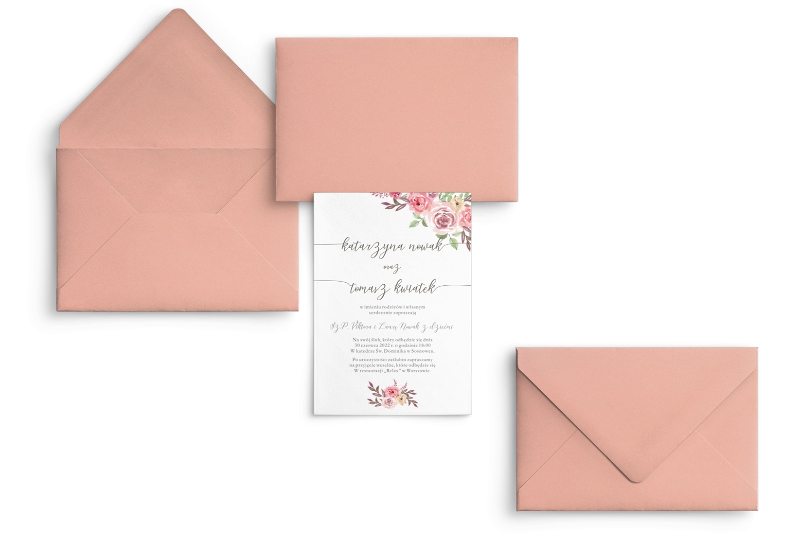 Zaproszenia ślubne PasteLove - Motyw 2