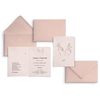 Oryginalne Zaproszenia ślubne Couple - pudrowo różowe