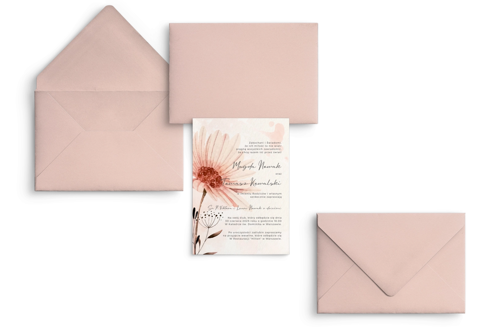 Zaproszenia ślubne Natalie - Motyw 1