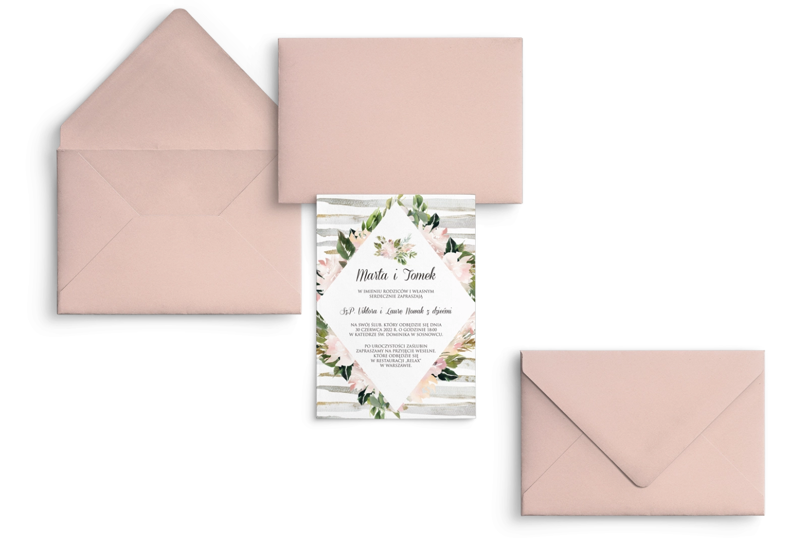 Zaproszenia ślubne Akwarelka - Motyw 1