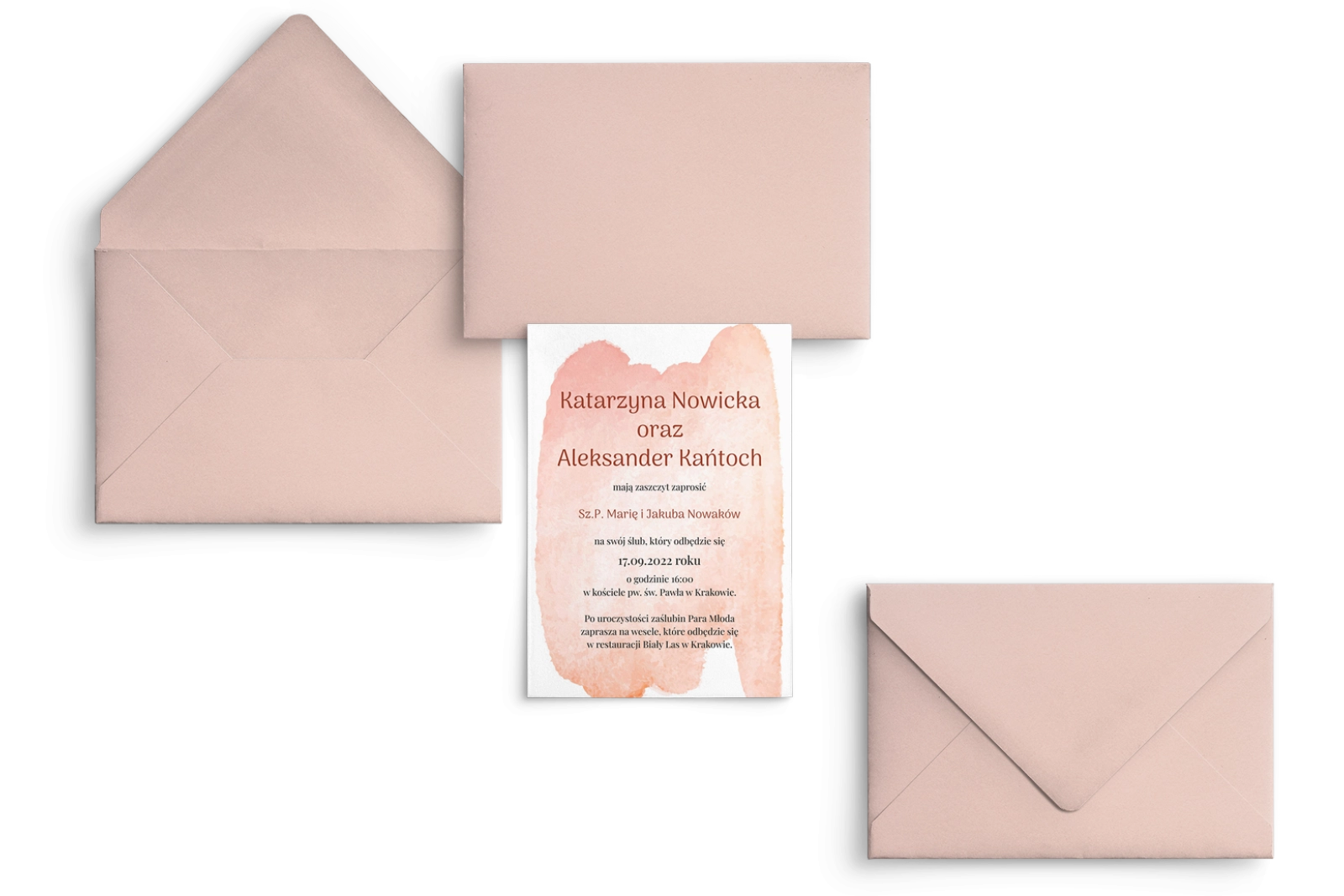 Zaproszenia ślubne Stain - Motyw 1