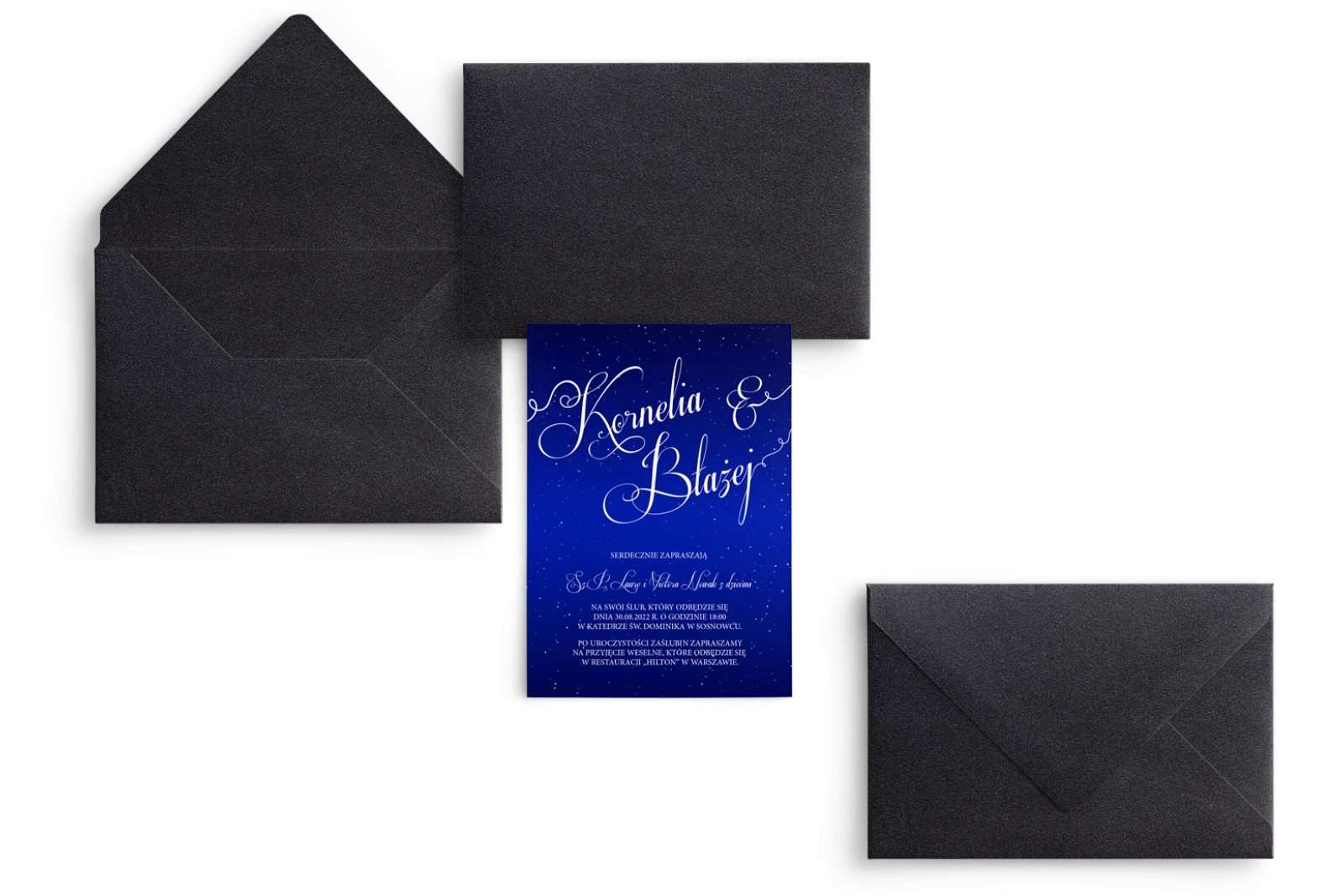 Zaproszenia ślubne Gwiaździsta Noc - Motyw 1