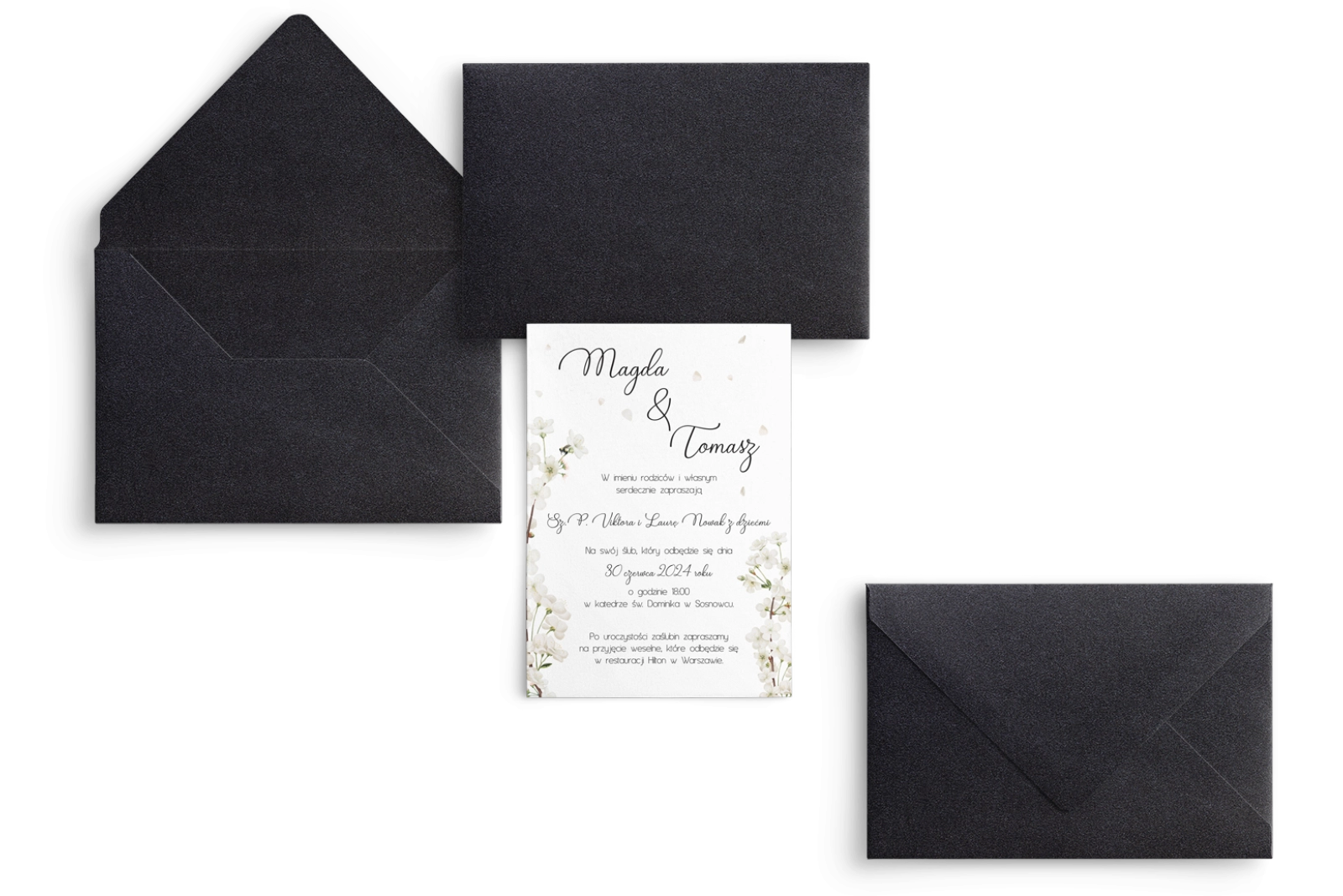 Zaproszenia ślubne Biały Czas - Motyw 1