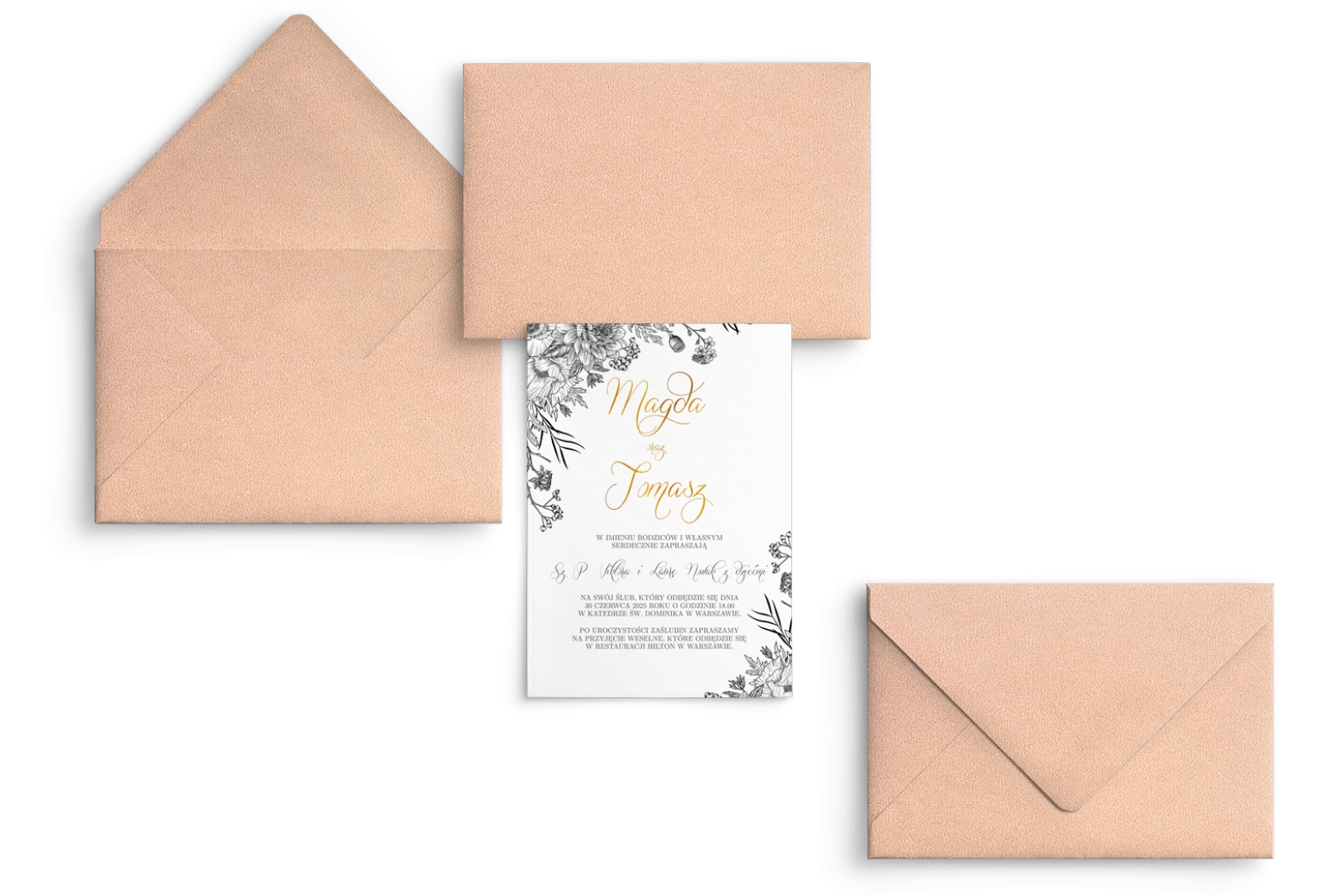 Zaproszenia ślubne Adore - Motyw 1