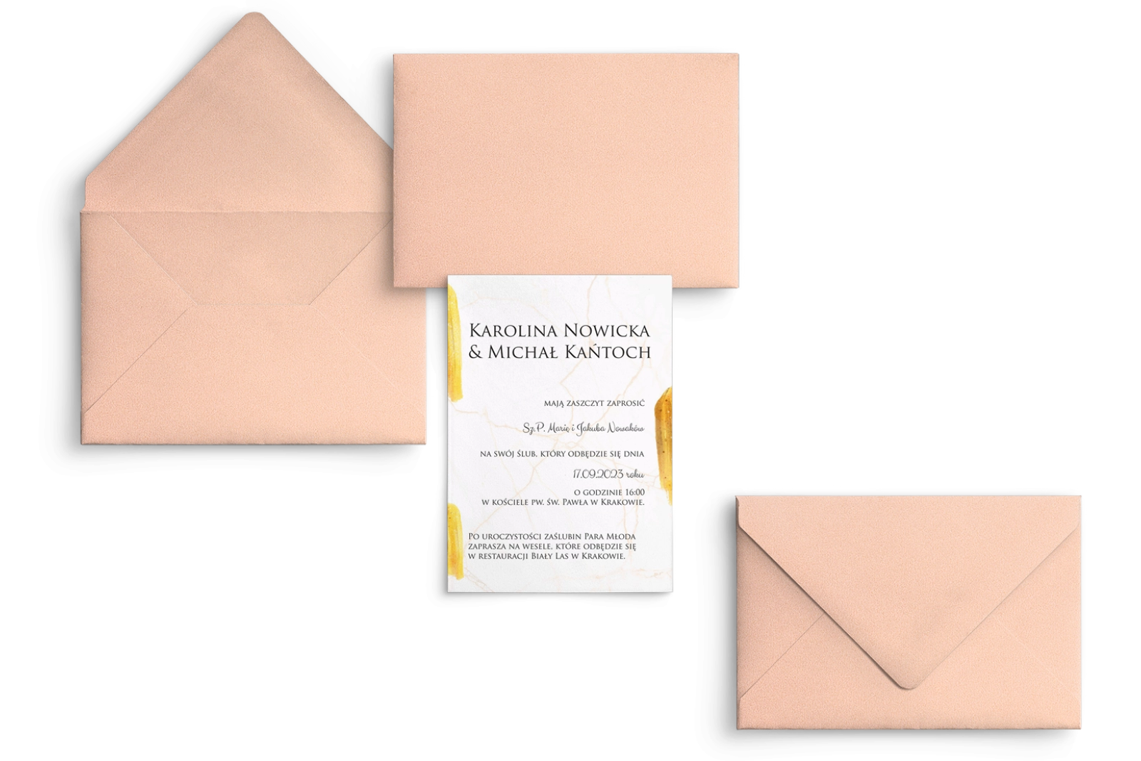 Zaproszenia ślubne Marble - Motyw 1