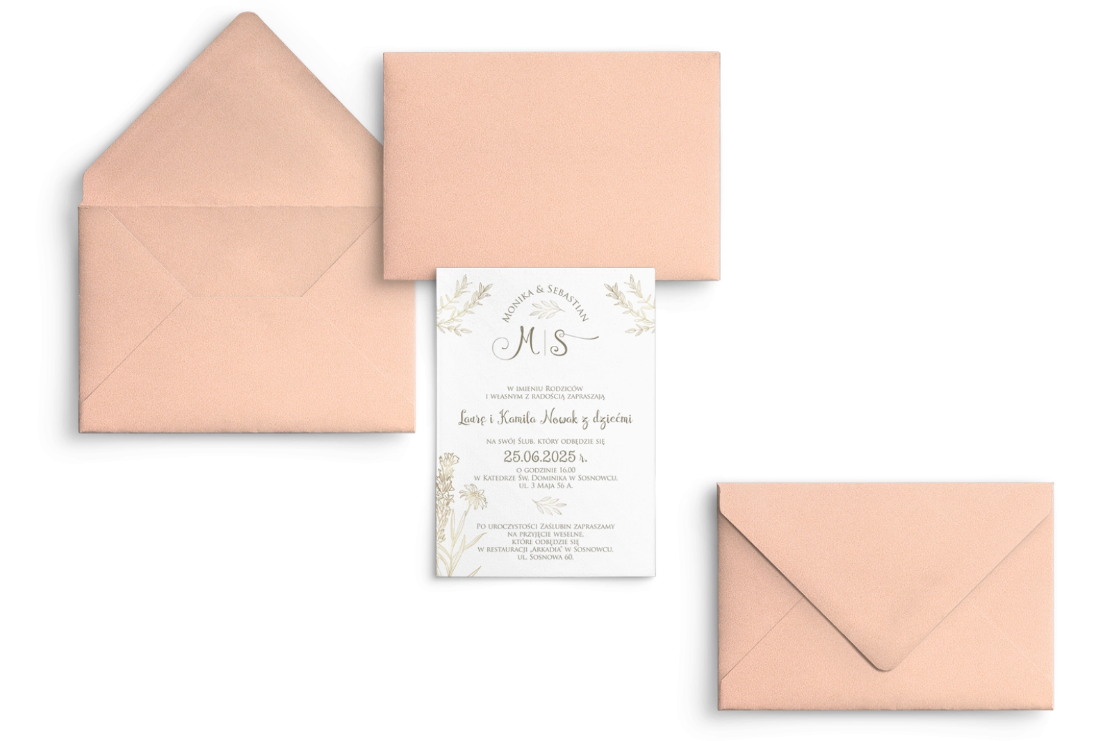 Zaproszenia ślubne Fiori - Motyw 1