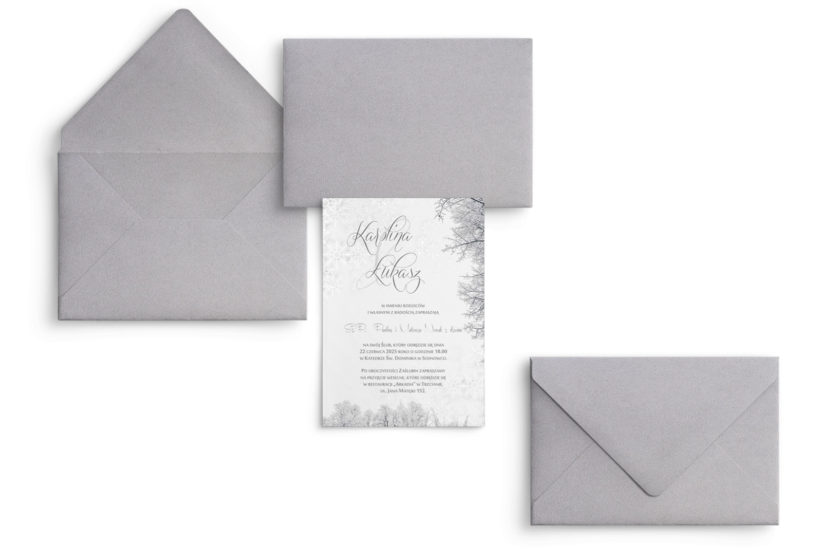 Zaproszenia ślubne Frozen - Motyw 1