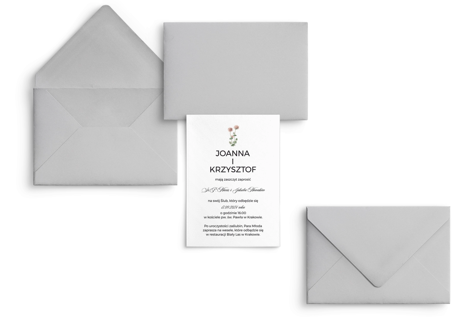 Zaproszenia ślubne Botanic - Motyw 1