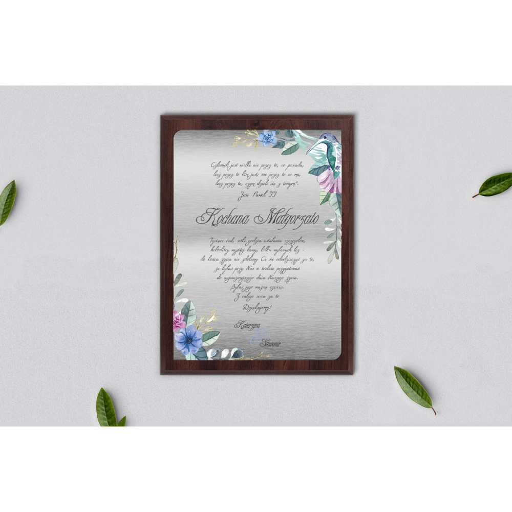 Dyplom ślubny dla świadków - Akwarelowe Wianki Motyw 8
