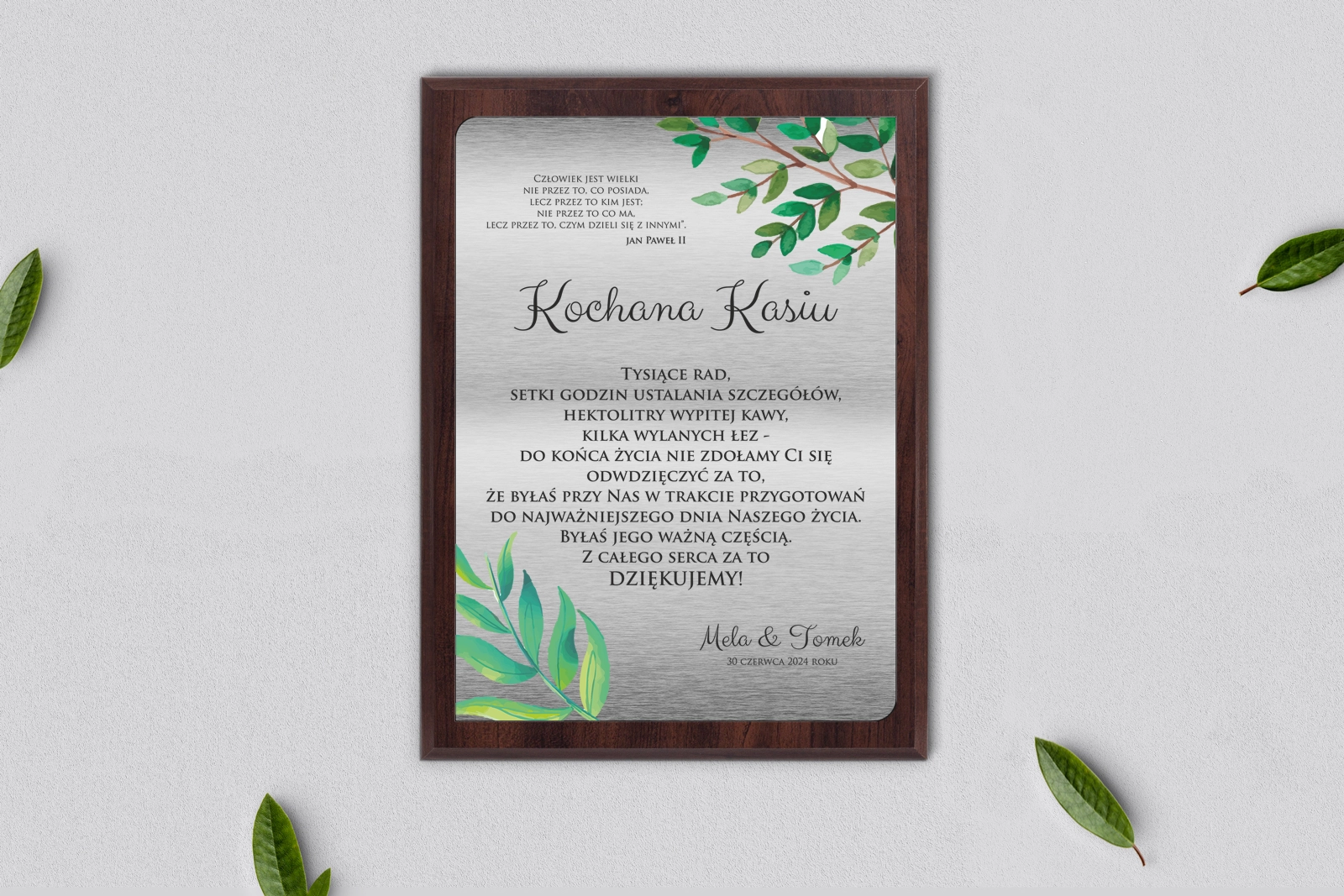 Dyplom ślubny dla świadków - Flowers & Frame Motyw 2