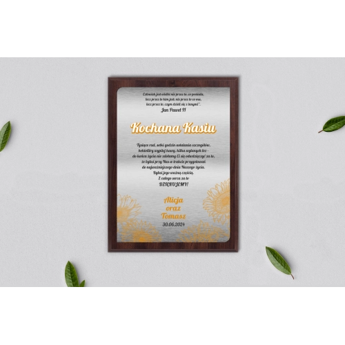 Dyplom ślubny dla świadków - Sunflowers Motyw 1