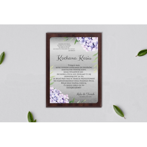 Dyplom ślubny dla świadków - Flowers & Frame Motyw 1