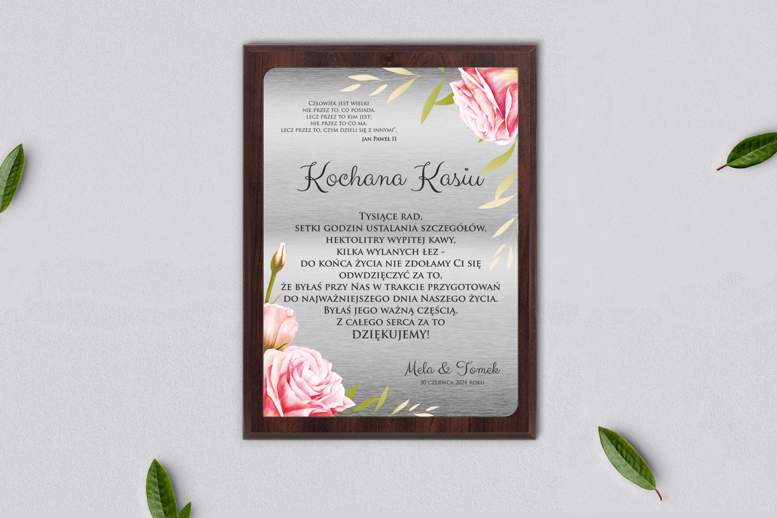 Dyplom ślubny dla świadków - Flowers & Frame Motyw 5