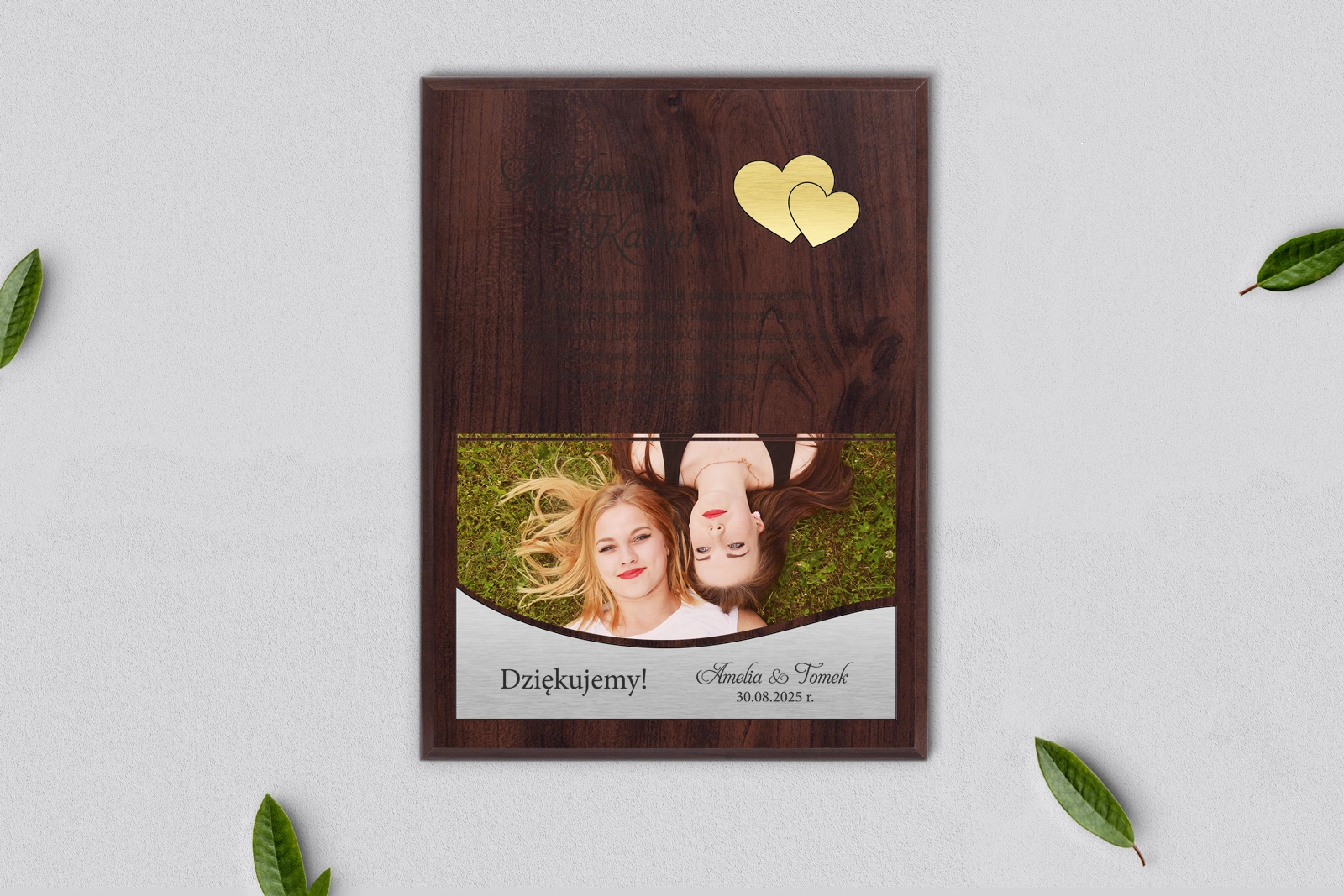 Dyplom ślubny ze zdjęciem dla świadków - wzór 1