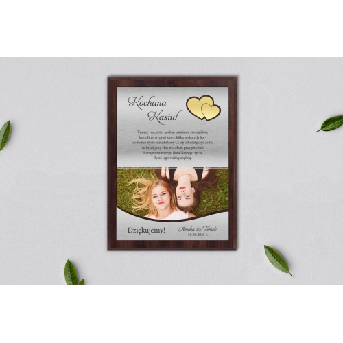Dyplom ślubny ze zdjęciem dla świadków - wzór 1