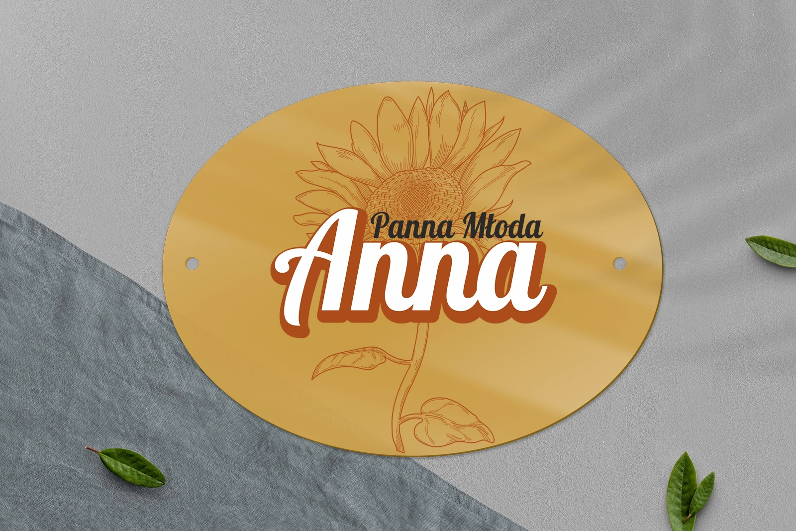 Zawieszka na krzesła - Owalna Sunflowers Motyw 2