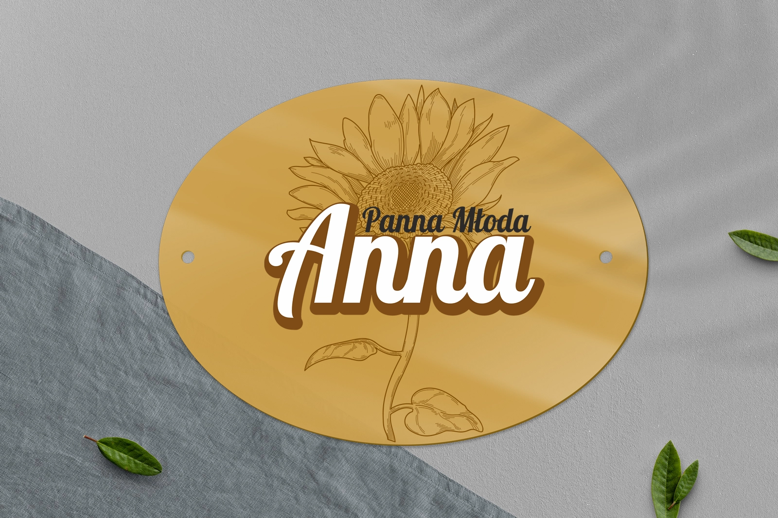 Zawieszka na krzesła - Owalna Sunflowers Motyw 3