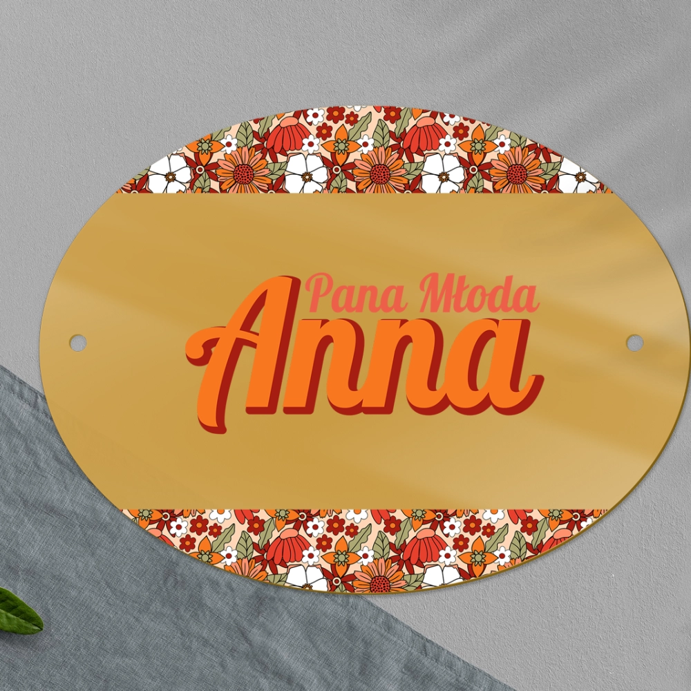 Zawieszka na krzesła - Owalna Retro Style Motyw 3