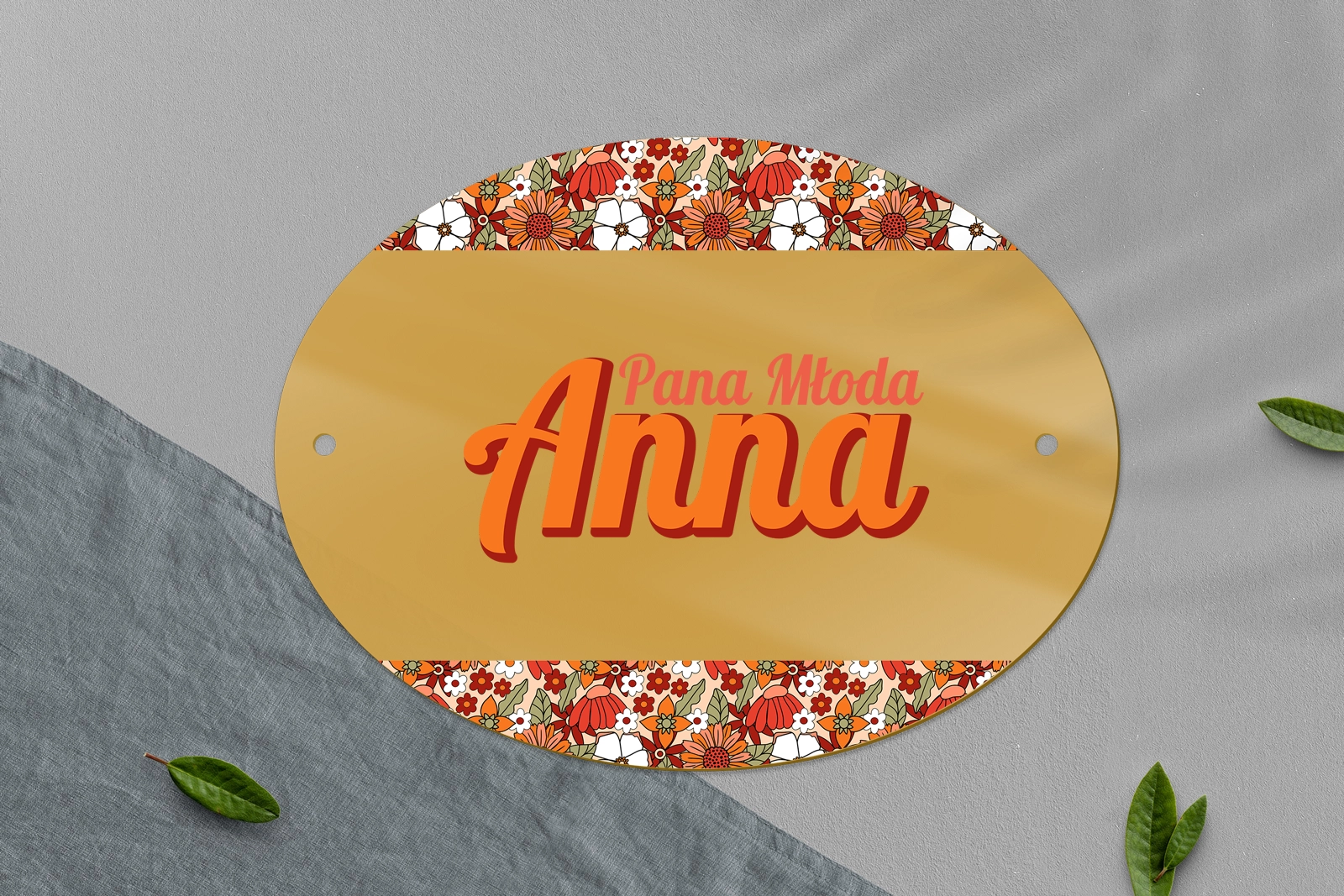 Zawieszka na krzesła - Owalna Retro Style Motyw 3