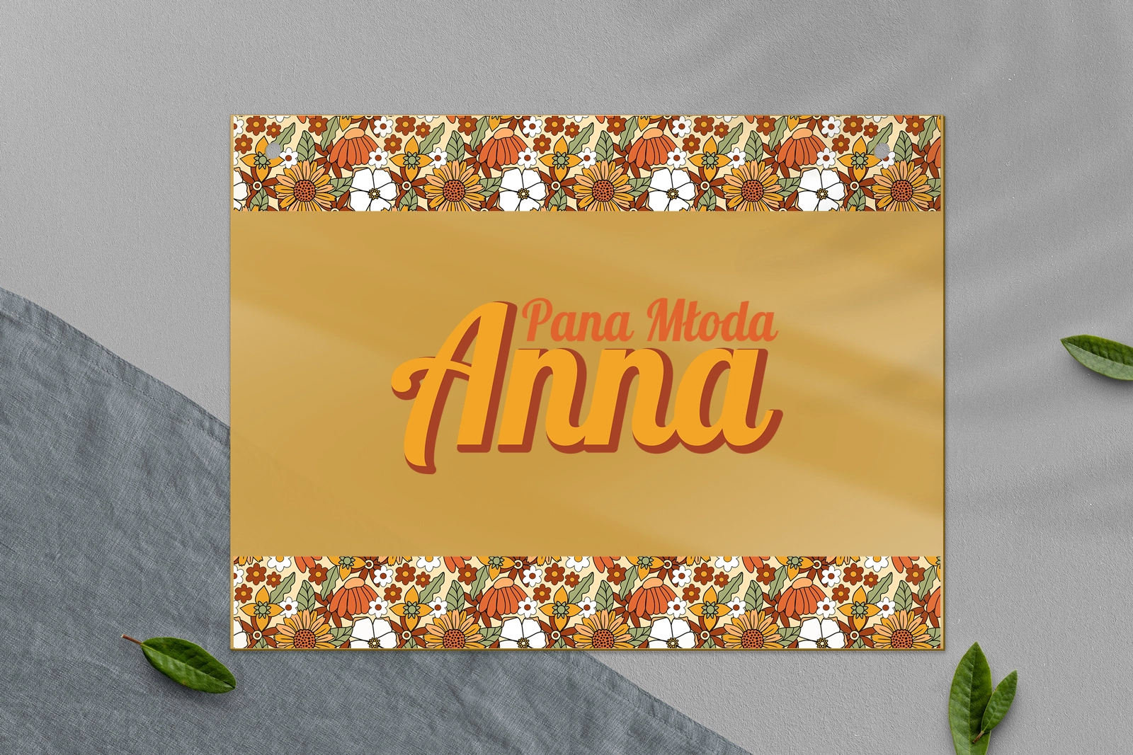 Zawieszka na krzesła - Prostokątna Retro Style Motyw 1