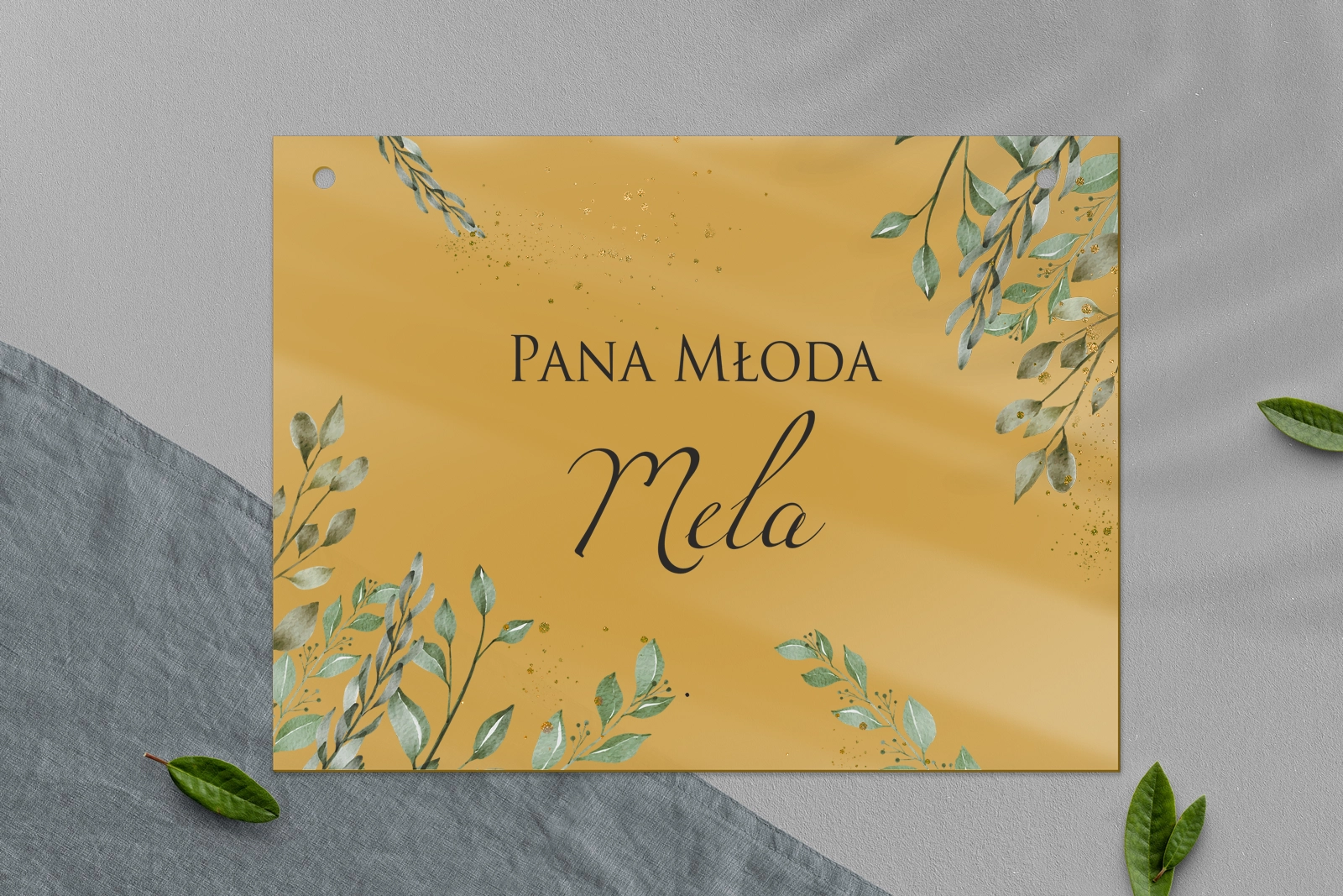 Zawieszka na krzesła - Prostokątna Leaves Motyw 3