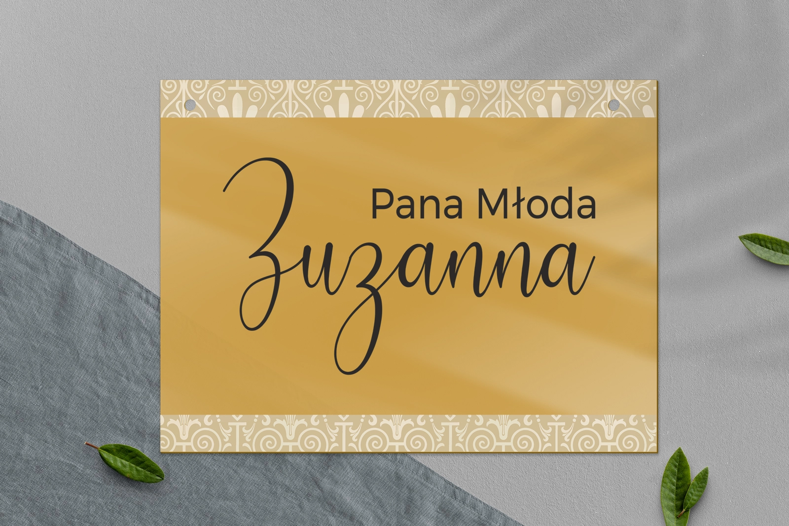 Zawieszka na krzesła - Prostokątna Vintage Motyw 1