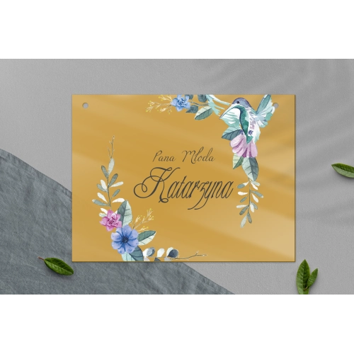 Zawieszka na krzesła - Prostokątna Akwarelowe Wianki Motyw 8