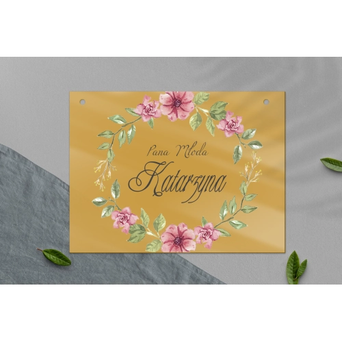 Zawieszka na krzesła - Prostokątna Akwarelowe Wianki Motyw 6