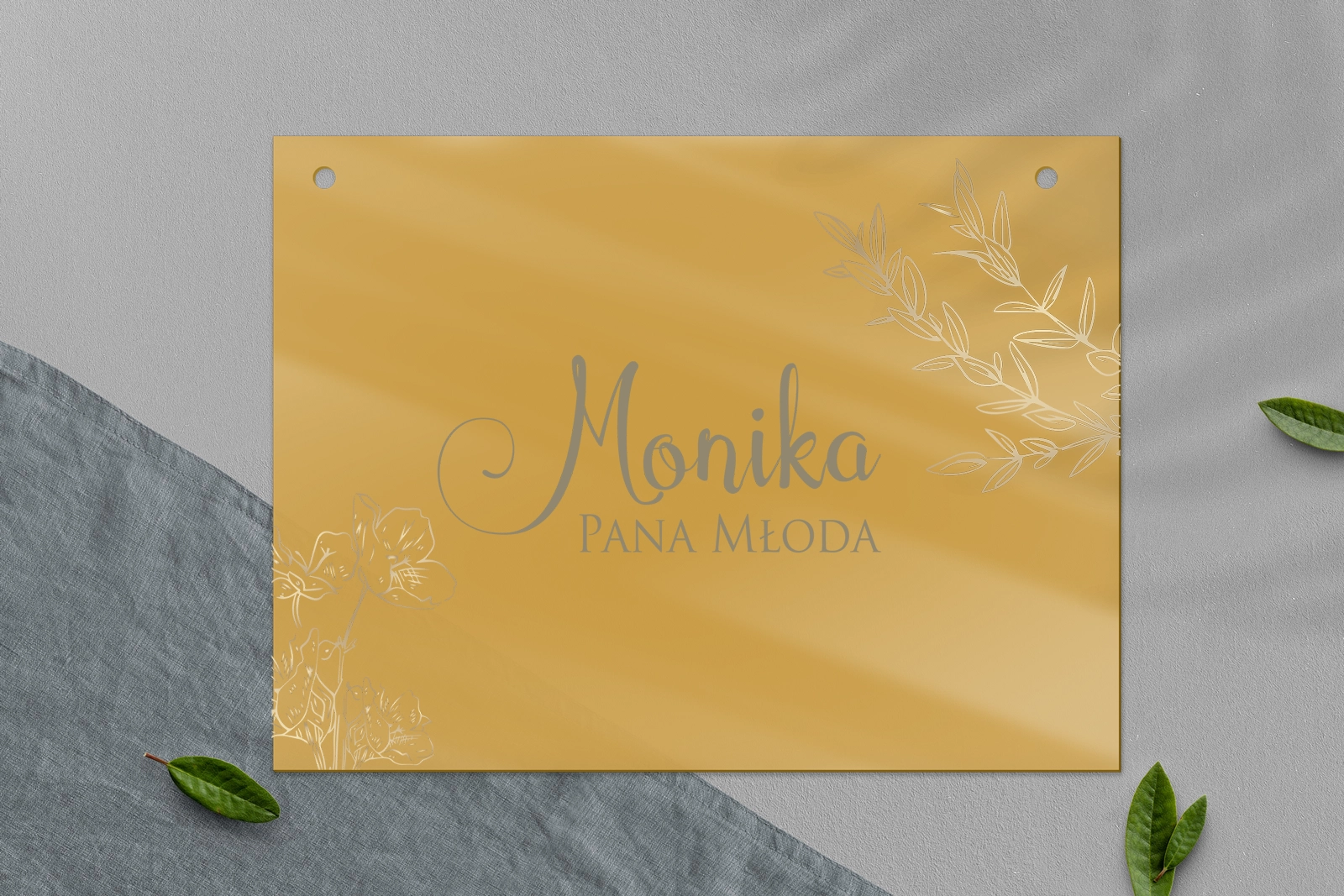 Zawieszka na krzesła - Prostokątna Fiori Motyw 3