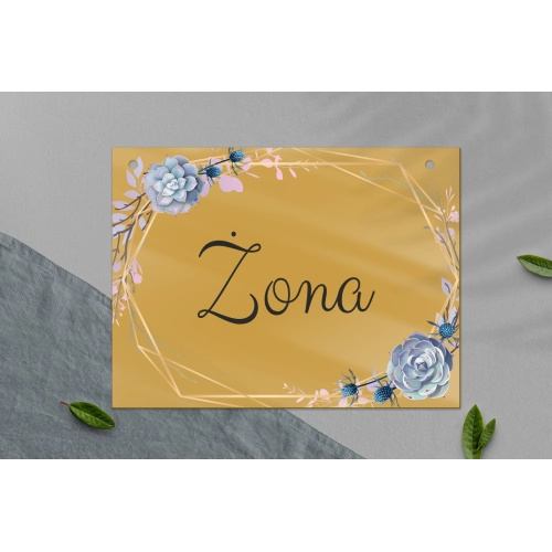 Zawieszka na krzesła - Prostokątna Flowers & Frame Motyw 6