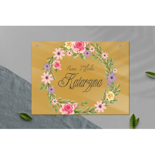 Zawieszka na krzesła - Prostokątna Akwarelowe Wianki Motyw 5