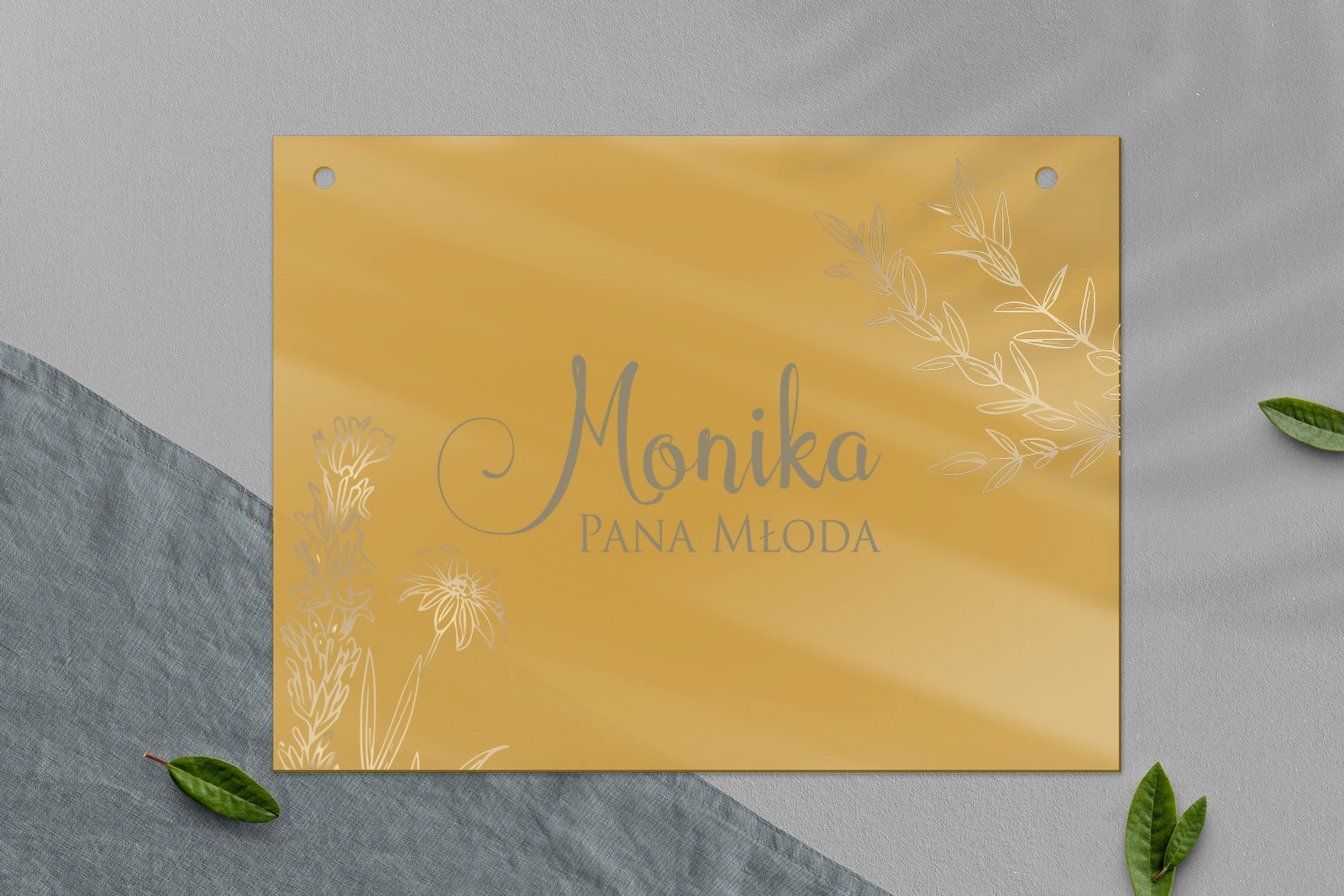 Zawieszka na krzesła - Prostokątna Fiori Motyw 1