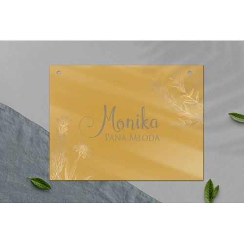 Zawieszka na krzesła - Prostokątna Fiori Motyw 1