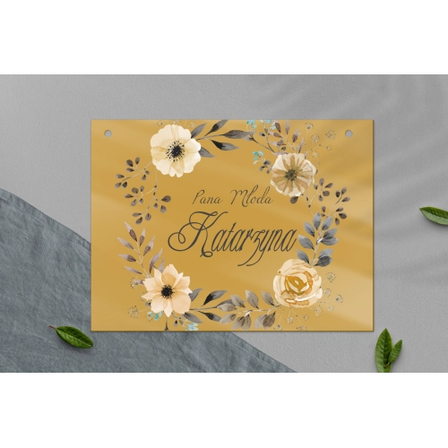 Zawieszka na krzesła - Prostokątna Akwarelowe Wianki Motyw 4