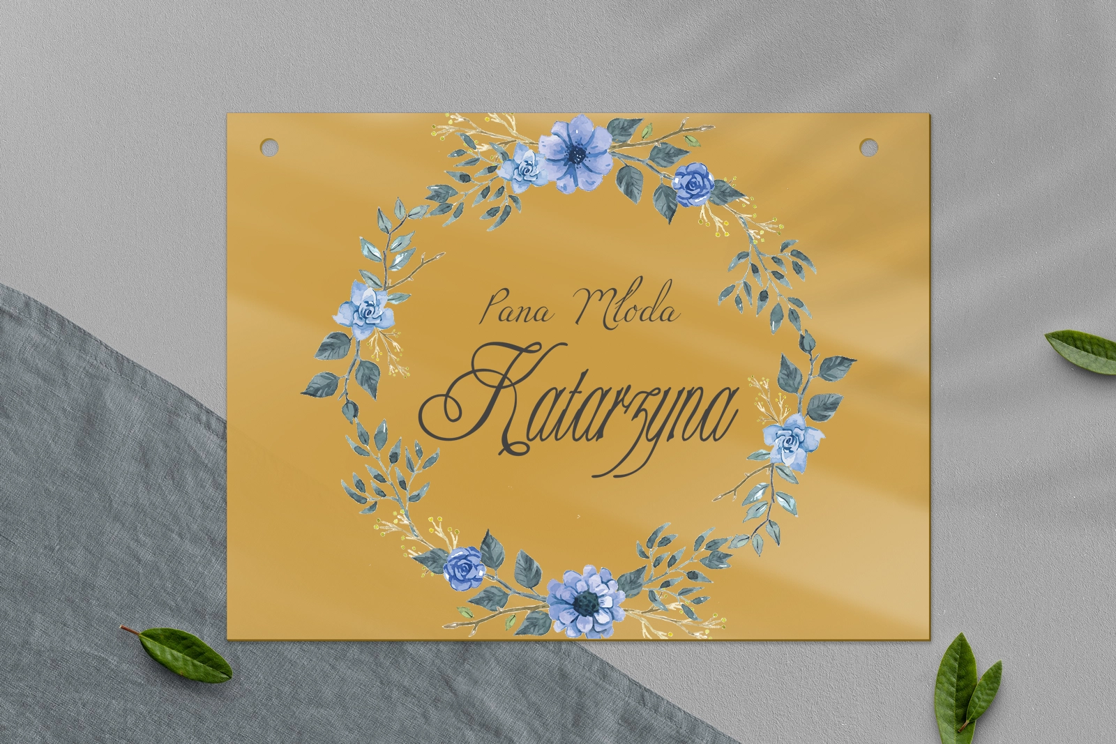 Zawieszka na krzesła - Prostokątna Akwarelowe Wianki Motyw 1