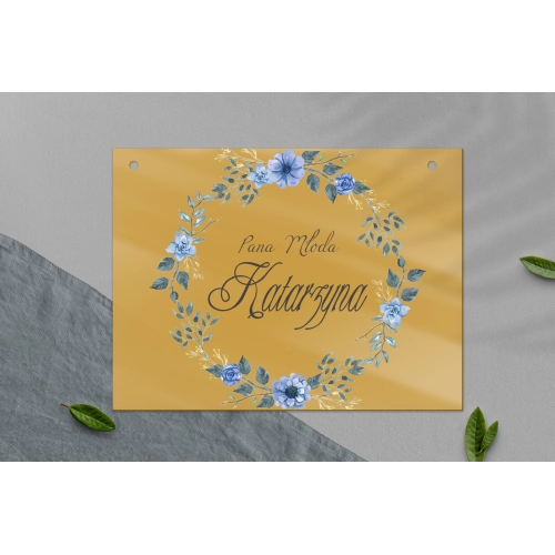 Zawieszka na krzesła - Prostokątna Akwarelowe Wianki Motyw 1