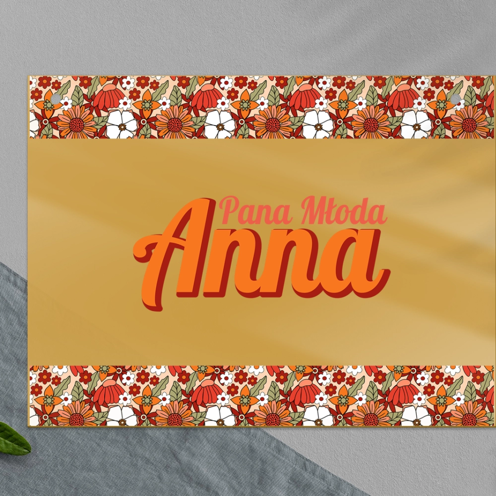 Zawieszka na krzesła - Prostokątna Retro Style Motyw 3