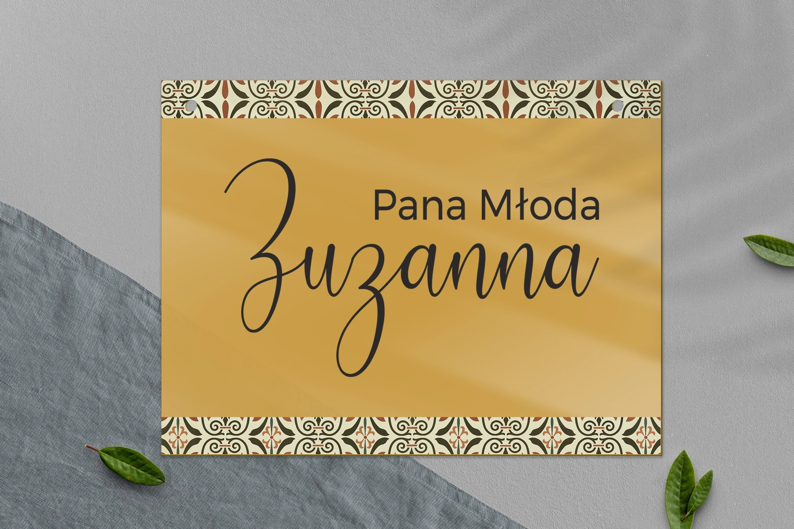 Zawieszka na krzesła - Prostokątna Vintage Motyw 3