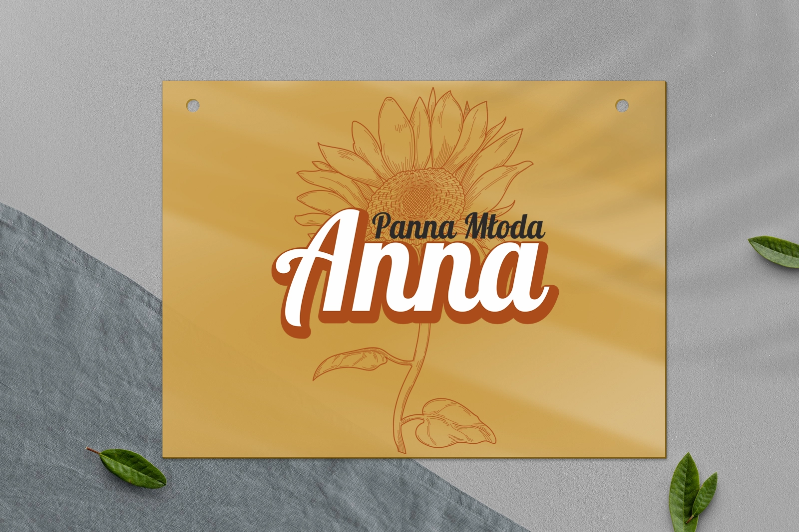 Zawieszka na krzesła - Prostokątna Sunflowers Motyw 2