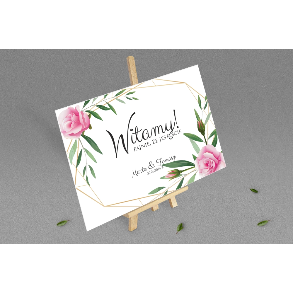 Tablica Powitalna - Flowers & Frame Motyw 4