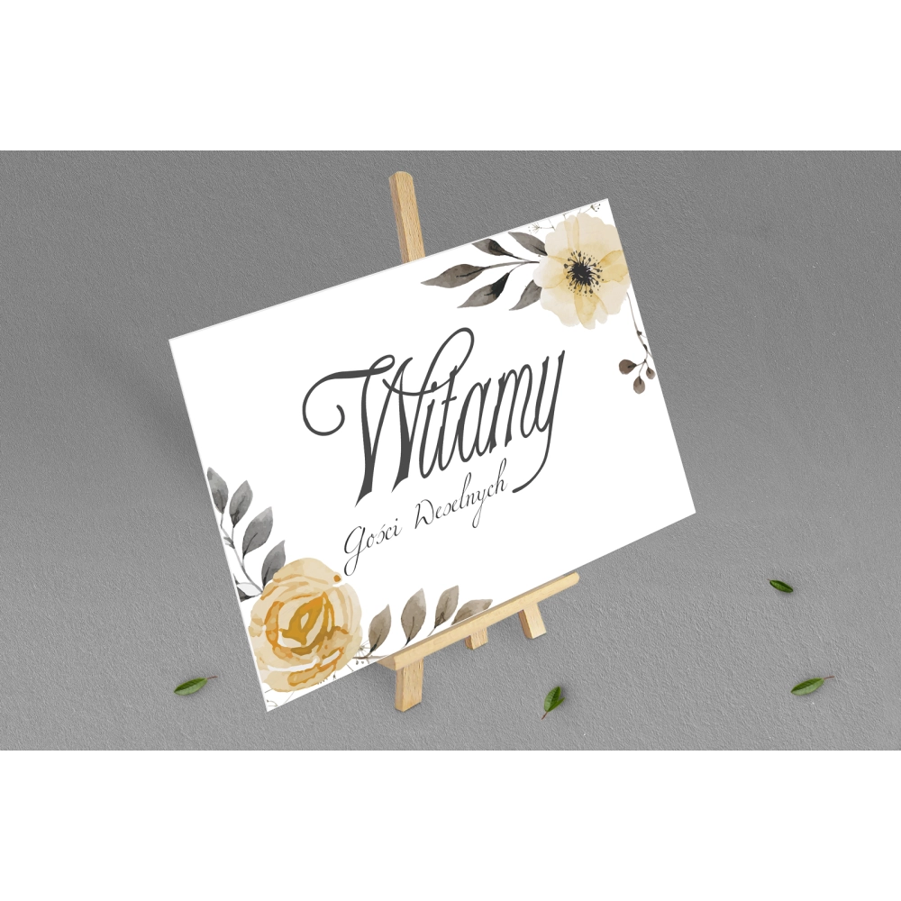 Tablica Powitalna - Akwarelowe Wianki Motyw 4