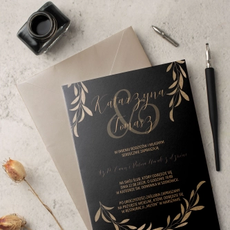 Zaproszenia ślubne Goldish- Motyw3